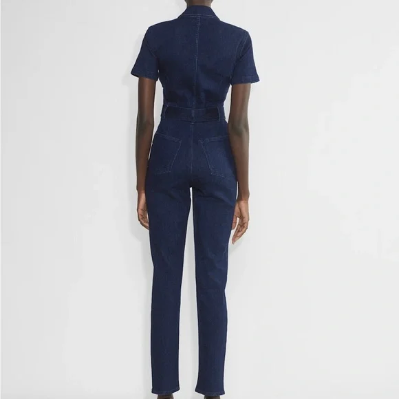 Aritzia TEN Denim Jumpsuit / Playsuit - BNWT - 4 - Dark Blue - Picture 6 of 11